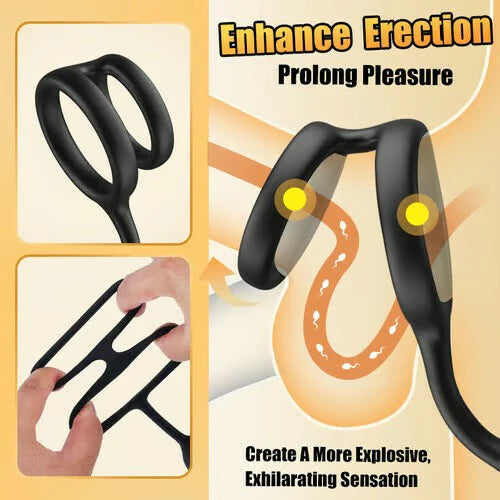 Acmejoy Leonard-360° Rotating Vibrating Wearable Prostate Massager with Dual Cock Ring