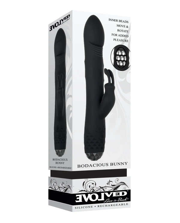 Black Evolved Bodacious Rotating Rabbit Adult Vibrator